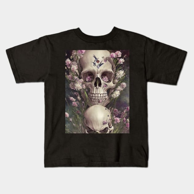 Bones and Botany Kids T-Shirt by levelsart